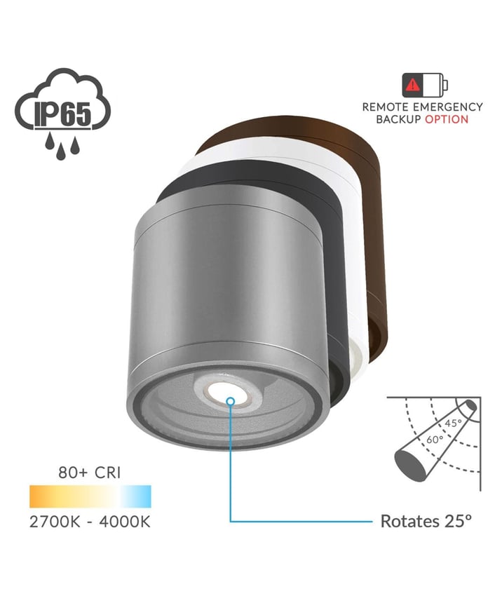 Alcon 11236-ADJ25 Architectural 6-Inch Adjustable Cylinder Ceiling LED Light