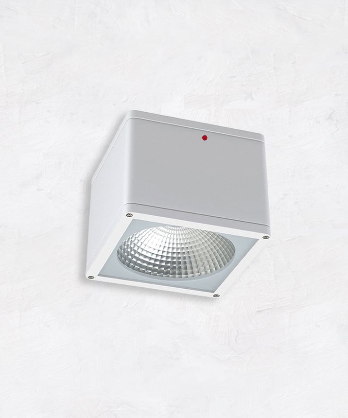 Alcon 11224-EM10 Pavo Architectural LED 6 Inch Square Ceiling Light with Internal Emergency Backup