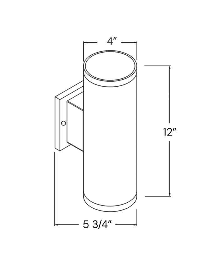 4-Inch Architectural Cylinder Uplight and Downlight LED Wall Light
