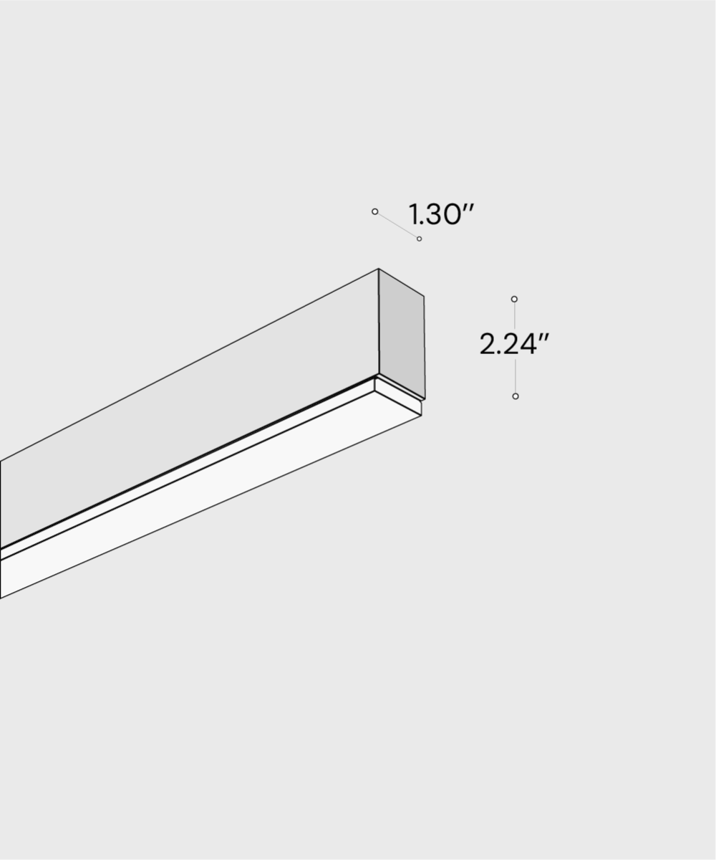 12100-22-W-D linear LED wall light shown with black finish and glow lens