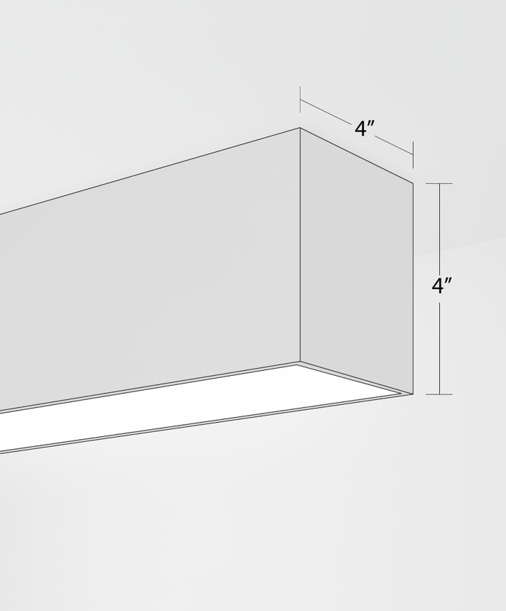 Alcon 12100-40-S, surface linear ceiling light shown in black finish and with a flush trim-less lens.