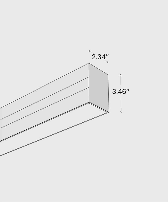 Alcon 12100-21-S, surface linear ceiling light shown in black finish with a flush trim-less lens