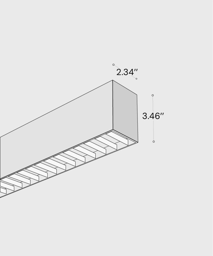 12100-22-W-L linear LED wall light shown with black finish and louver lens
