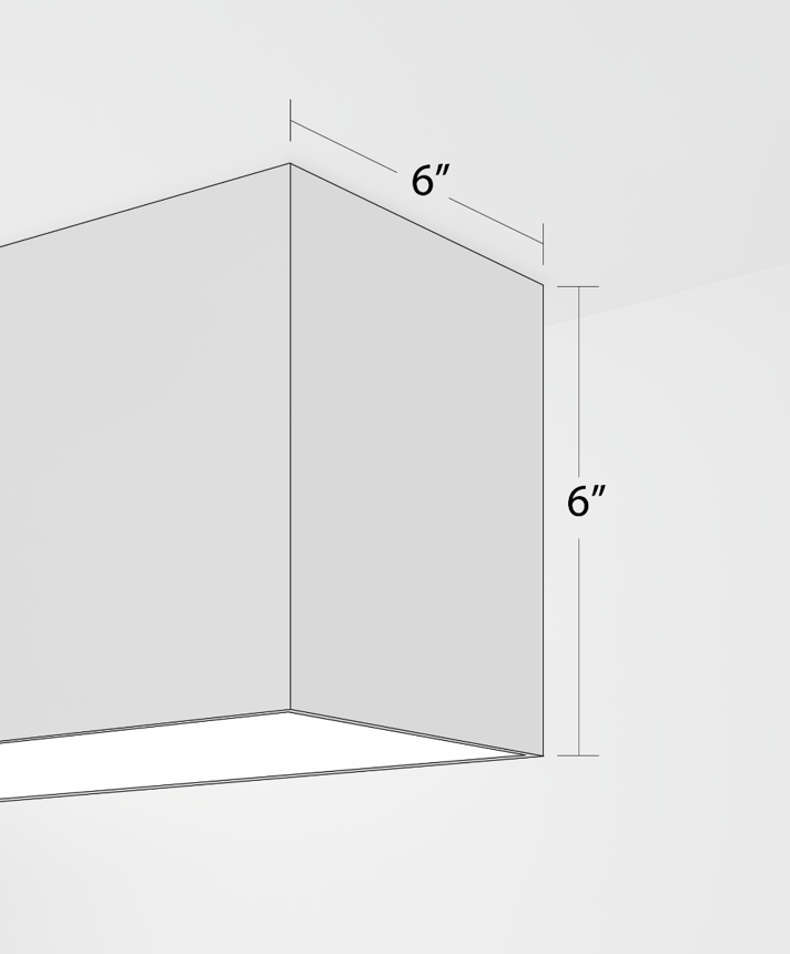 Alcon 12100-66-S, surface linear ceiling light shown in white finish and with a flush trim-less lens.