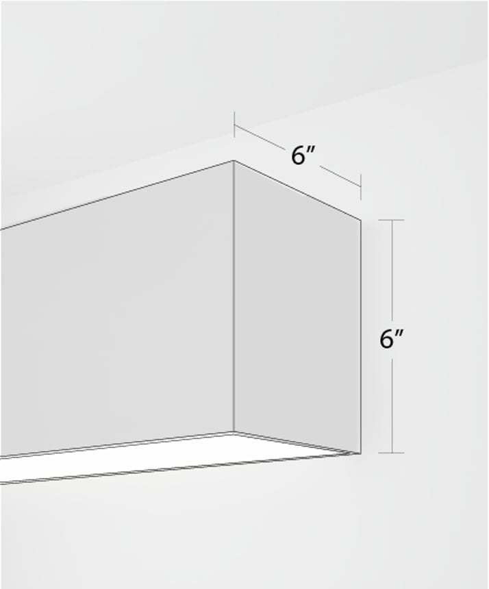 Alcon 12100-66-W-WW, surface mount linear wall light shown in black finish and with a flush trimless top and bottom lens for uplighting and downlighting