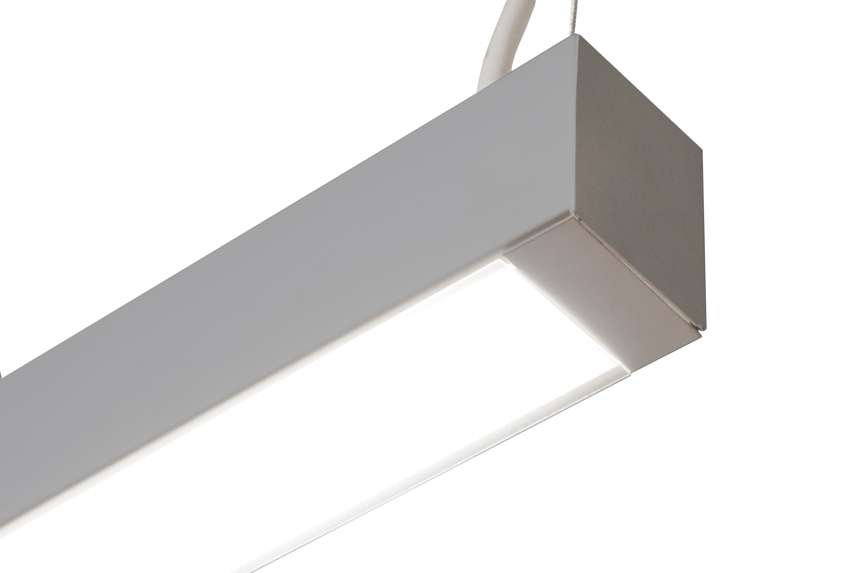 Alcon Lighting Beam 253 Series 12145-8 LED 2.5 Inch Aperture 8 Foot Enclosed Linear Pendant Light Fixture - White