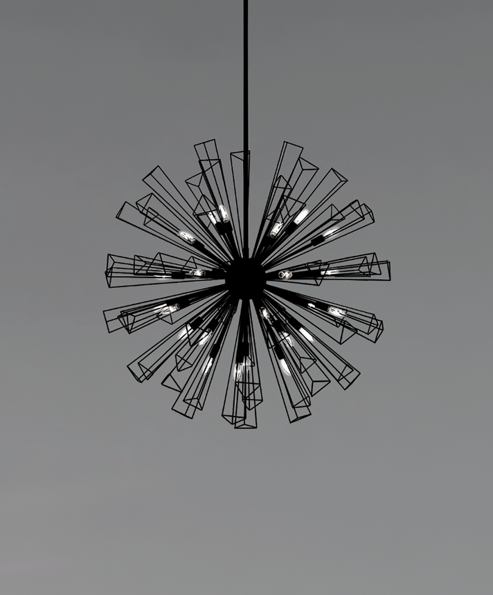 35-Light 54-Inch Sphere Chandelier Decorative Pendant Light
