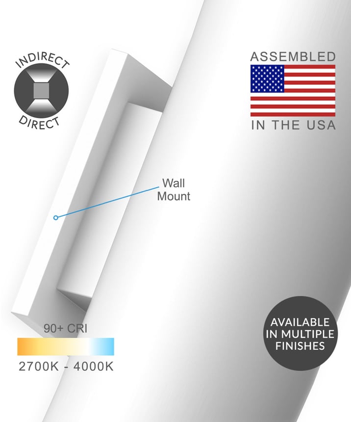 Alcon 12302-W Architectural Cylindrical Wall-Mounted LED Up/Down Light