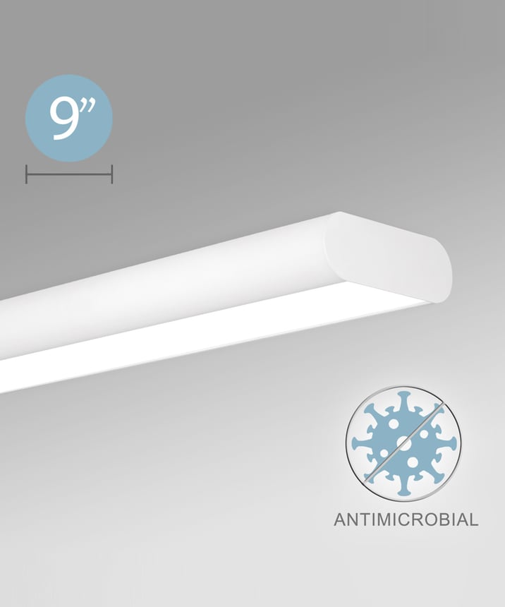 Antimicrobial Surface-Mounted Linear Capsule LED Ceiling Light