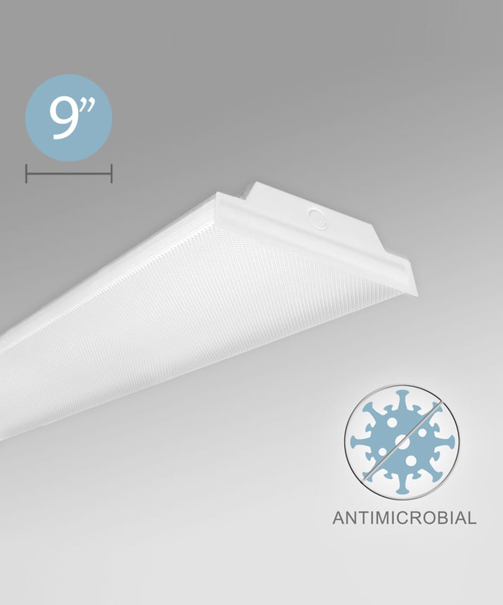 Antimicrobial Low Bay Surface-Mounted Wraparound LED Ceiling Light
