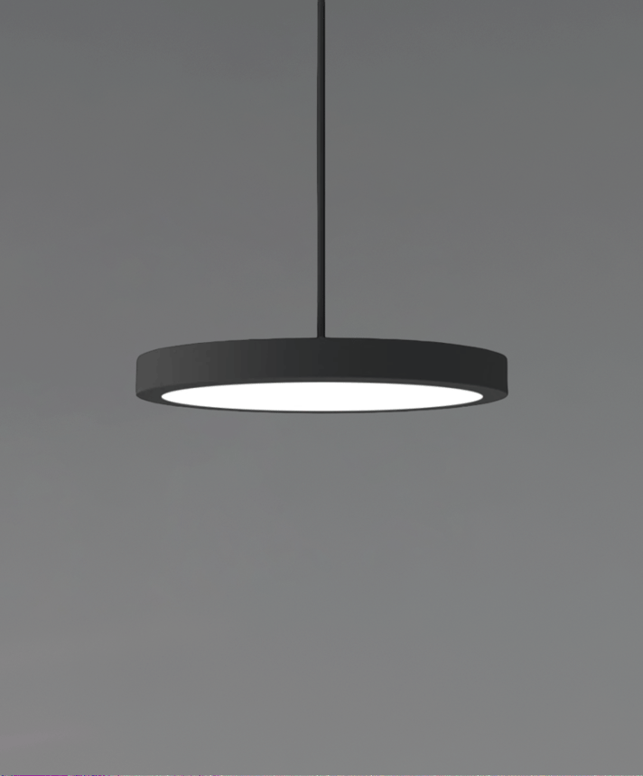 12182-7 LED disk light shown in a black finish and with a 7-inch diameter flush lens.