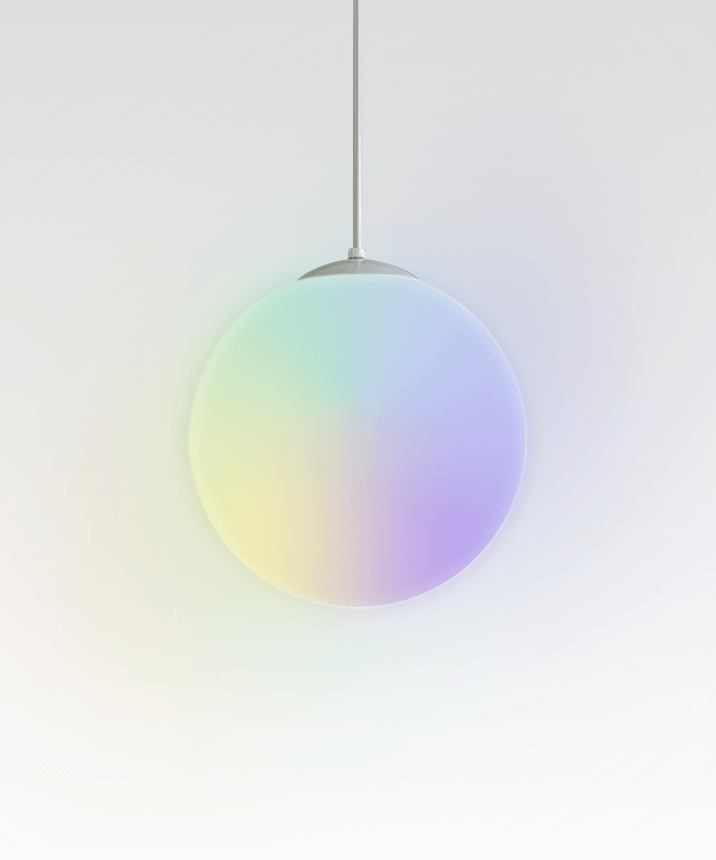 Alcon 12213 RGBW Color tunable pendant light shown in a white finish.