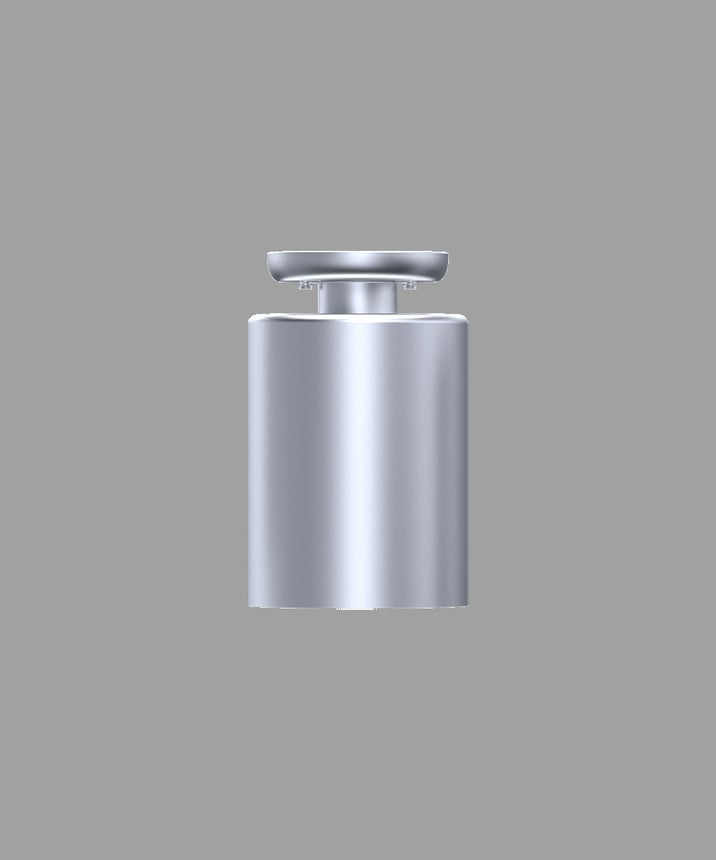 Alcon 12400-6S surface commercial cylindrical ceiling light shown in grey finish