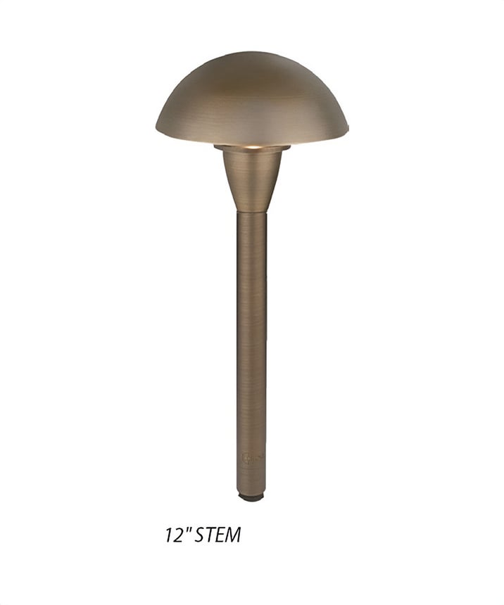 Dome Top Cast Brass LED Landscape Path Light