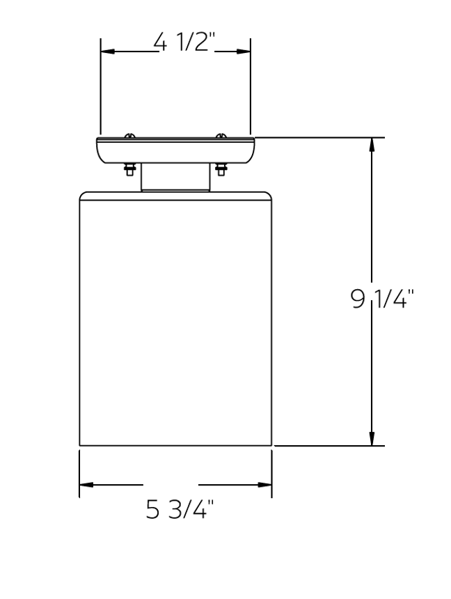 Alcon 12400-6S surface commercial cylindrical ceiling light shown in grey finish