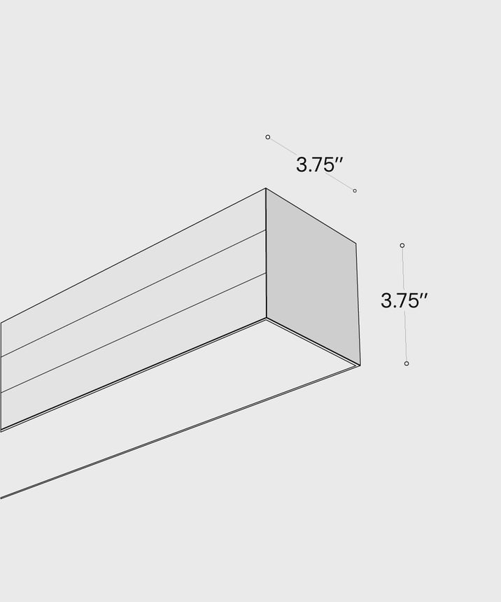 Alcon 12100-33-S, surface linear ceiling light shown in black finish and with a flush trim-less lens.