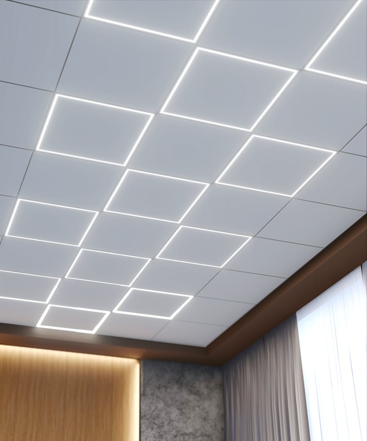 Recessed Edge-Lit LED Ceiling Tile Light