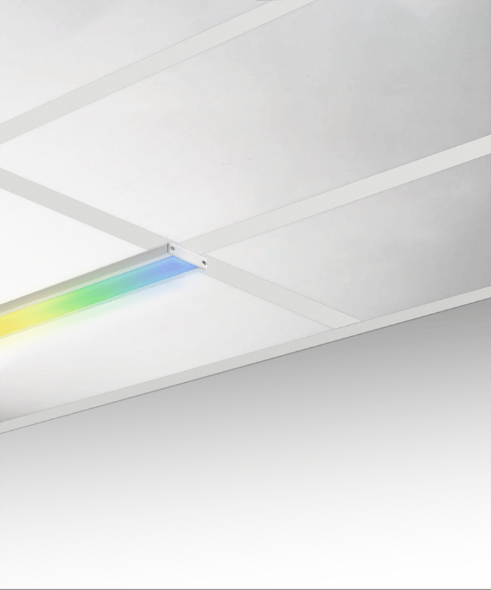 Alcon 14027 RGBW Color tunable linear surface light shown in a white finish.