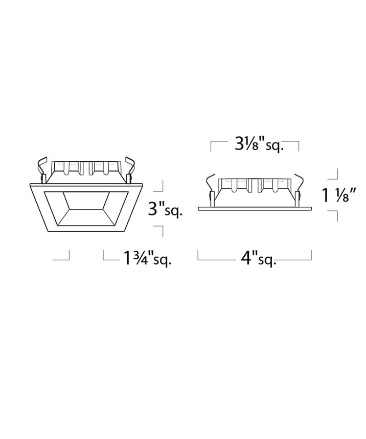 3-Inch Square Architectural Lensed LED Recessed Downlight