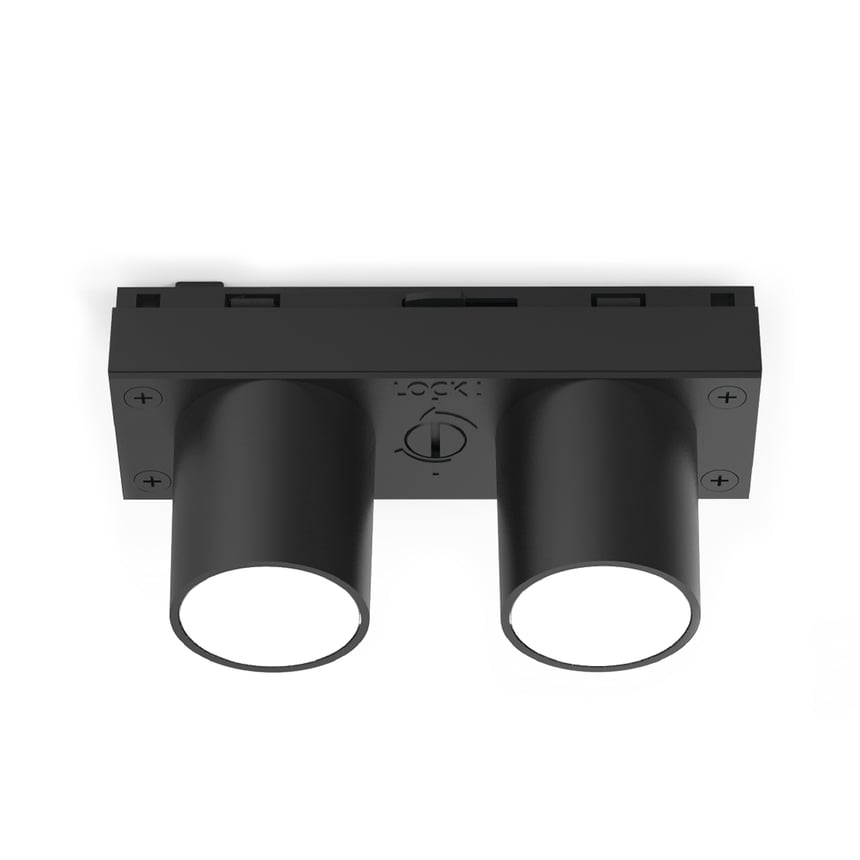 60º Dual-Head Downlight Modular Track Component