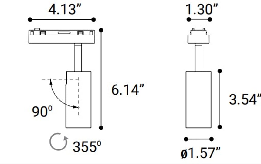 1.5-Inch Adjustable Spotlight Modular Track Component
