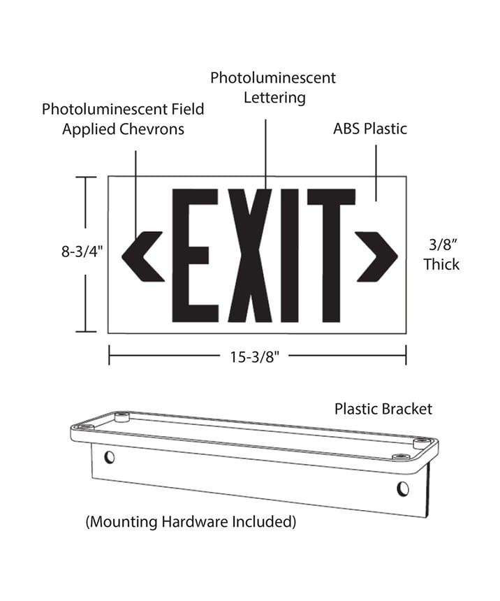 Alcon Lighting 16117 Photoluminescent LED Exit Sign