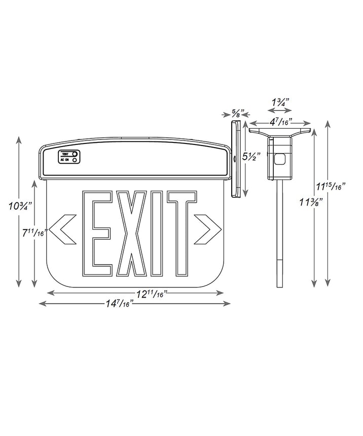 Alcon 16120 Edge Lit LED Exit Sign