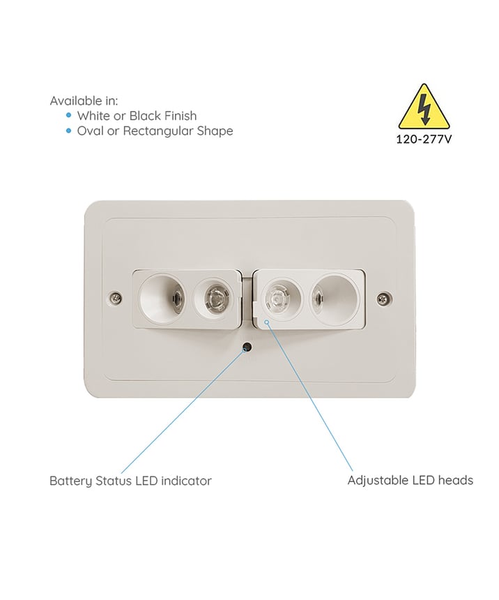 Alcon 16105 Adjustable Emergency Recessed LED Light Fixture