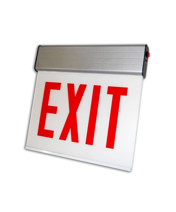 Alcon 16125-E Chicago Approved Edgelit Aluminum LED Exit Sign