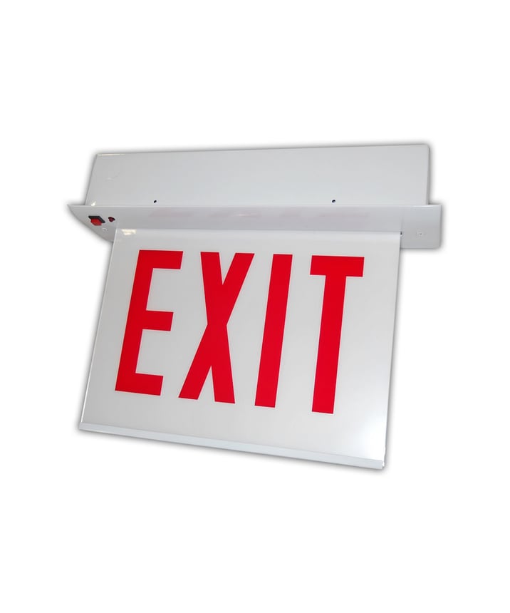 Alcon 16126 Chicago Approved Edgelit Aluminum Recessed LED Exit Sign