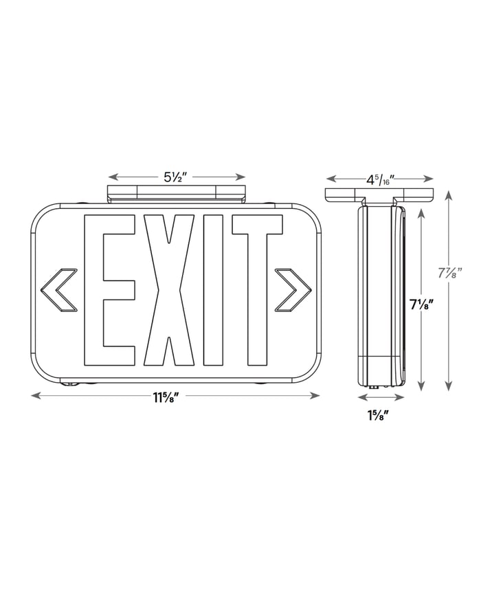 Architectural LED Thin Thermoplastic Emergency Exit Sign 