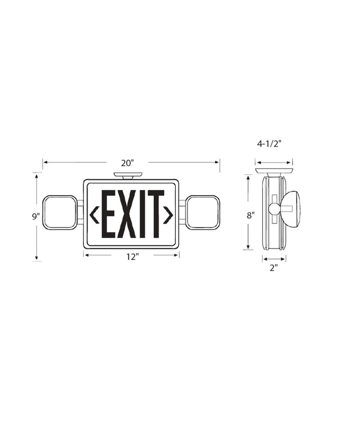 Alcon Lighting 16107 Thermoplastic LED Exit Signs with Emergency Lights