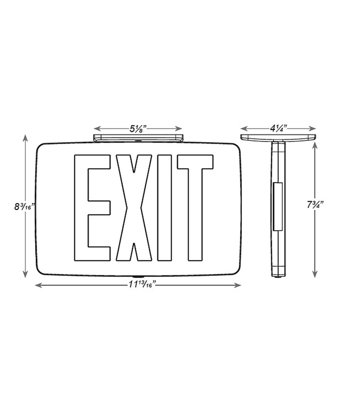 Alcon 16123 Thin Die-Cast Aluminum LED Exit Sign