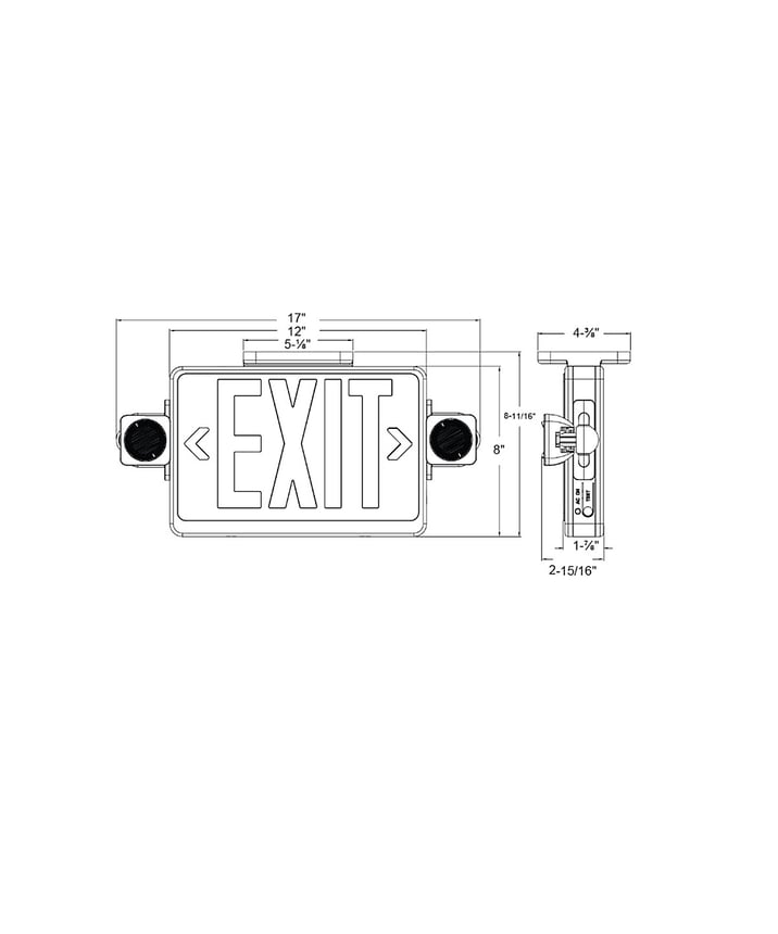 Alcon 16129 Thermoplastic Exit and Emergency Combo LED Sign 