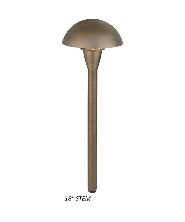 Dome Top Cast Brass LED Landscape Path Light