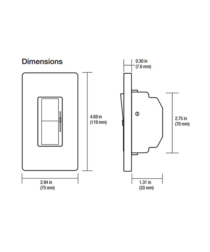 Lutron Diva DVTV-WH 0-10V Dimmer Switch Single-Pole 120V White (30mA Max)