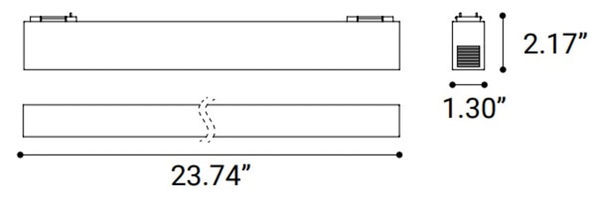 24-Inch Linear Light Modular Track Component