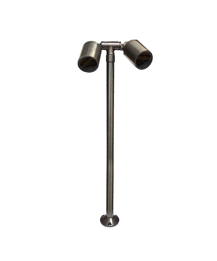 Brass Front-Facing Twin Landscape LED Path Light
