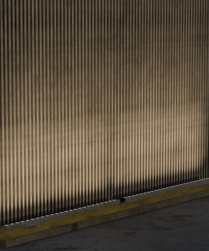 Alcon 11245 Outdoor Linear Wall Wash LED Light shown in a black finish.