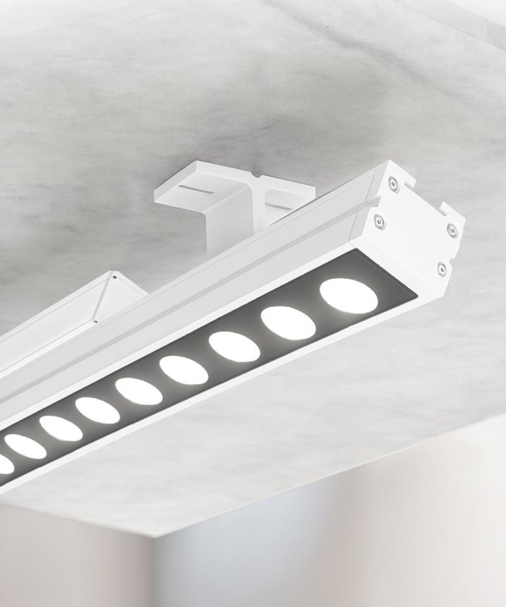 Alcon 11245 outdoor linear wall wash LED light shown in a white finish.