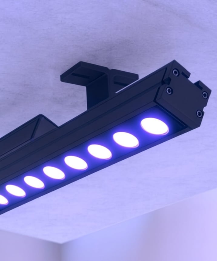 Alcon 11245-RGBW Outdoor Linear Wall Wash LED Light shown in a black finish.