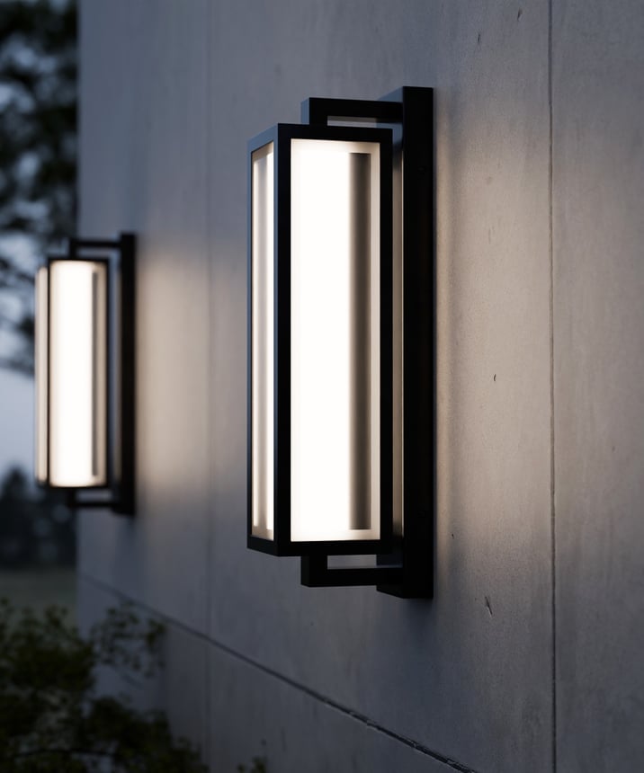 Alcon 11258 Rectangular Outdoor Wall Sconce Light shown in a Black finish