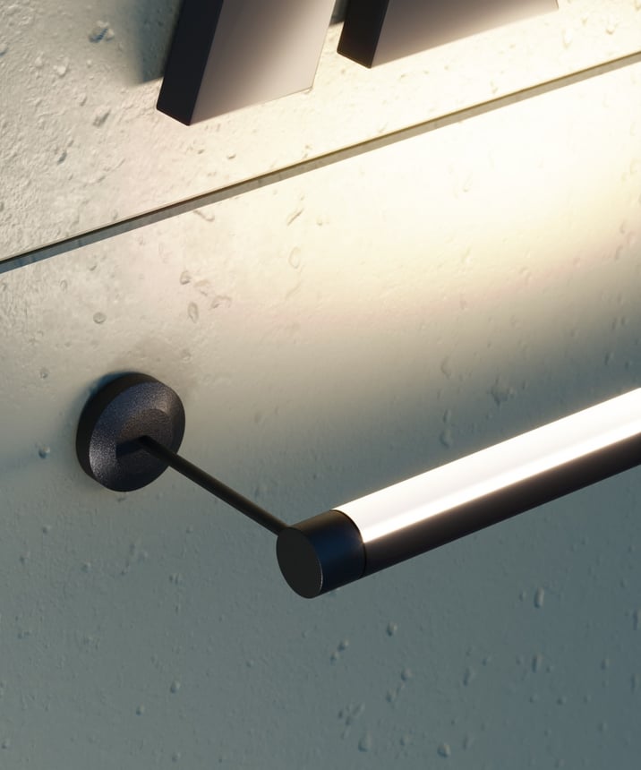 Alcon 11704 Outdoor Architectural Adjustable Commercial LED Sign Light shown in a black finish.