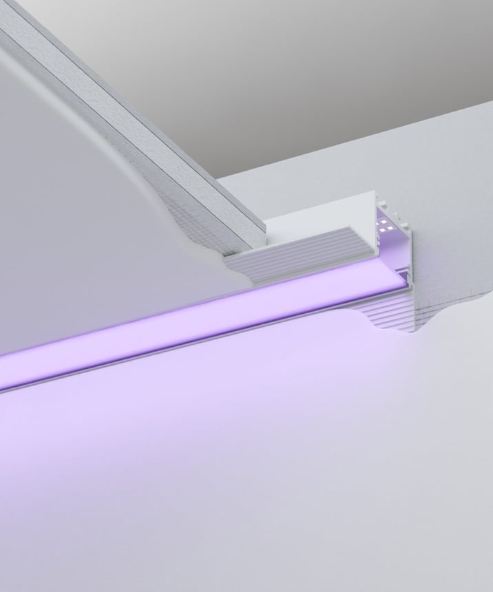 Alcon 12100-10-PR-RGBW Linear Recessed Downlight shown in a White finish