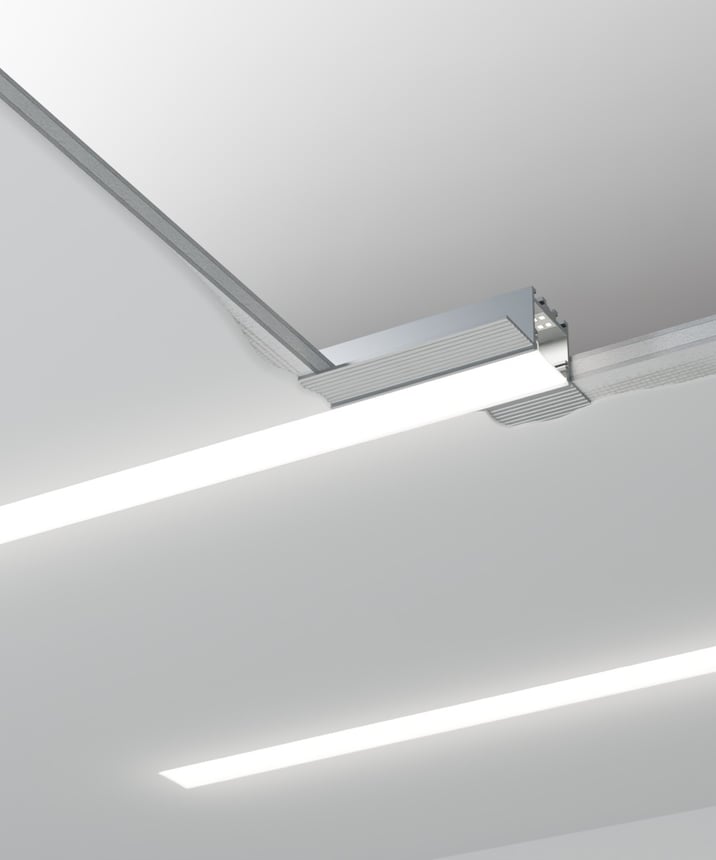 Alcon 12100-10-R Linear Recessed Downlight shown in a Silver finish