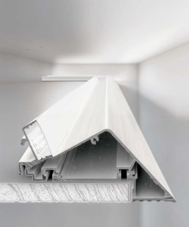 Alcon 12100-52 surface-mounted linear knife edge cove LED light shown in a white finish.