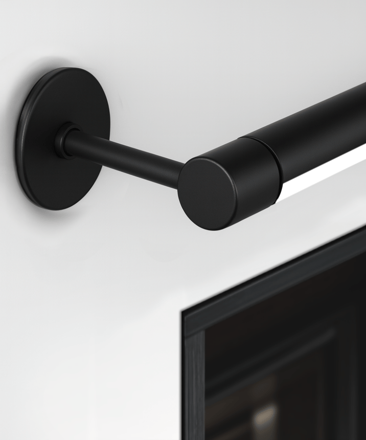 Alcon 12100-R2-W, surface mount linear wall light shown in black finish.