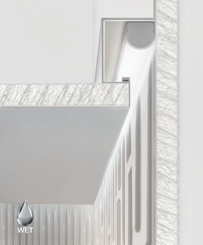 Alcon 12109-WT architectural linear wall grazer LED light shown in a silver finish.