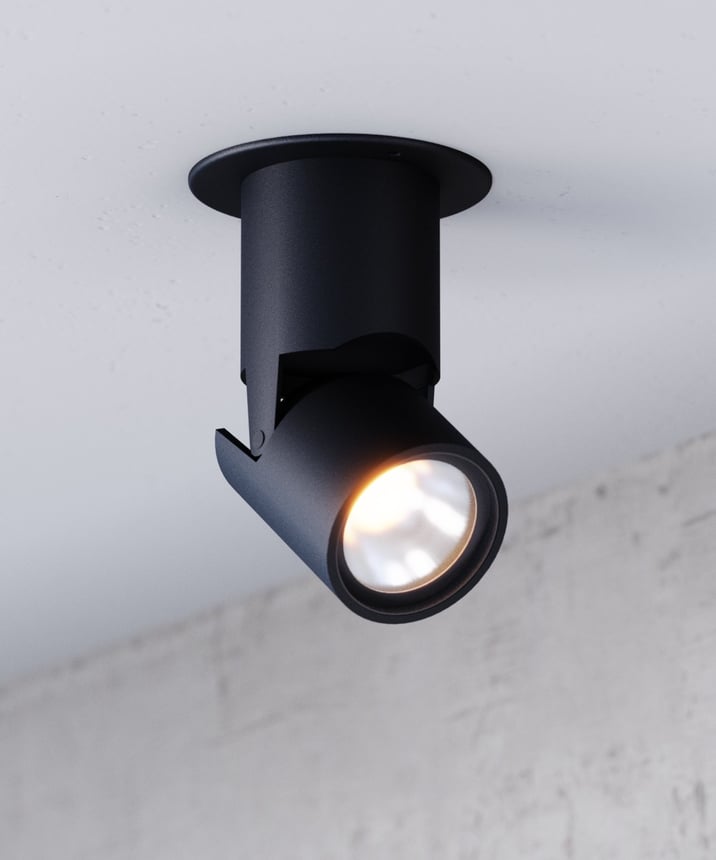3.5"-Multi-Sized Architectural LED Monopoint Head shown in a Black finish.