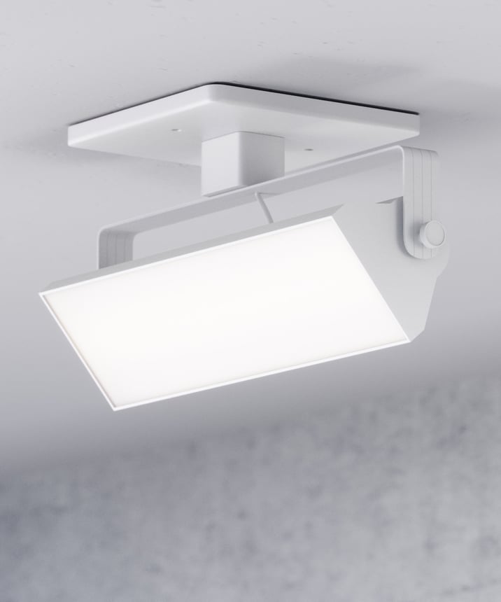 Alcon 13126-12 12-Inch Architectural LED Wall Wash Round Monopoint Light shown in a Black finish.